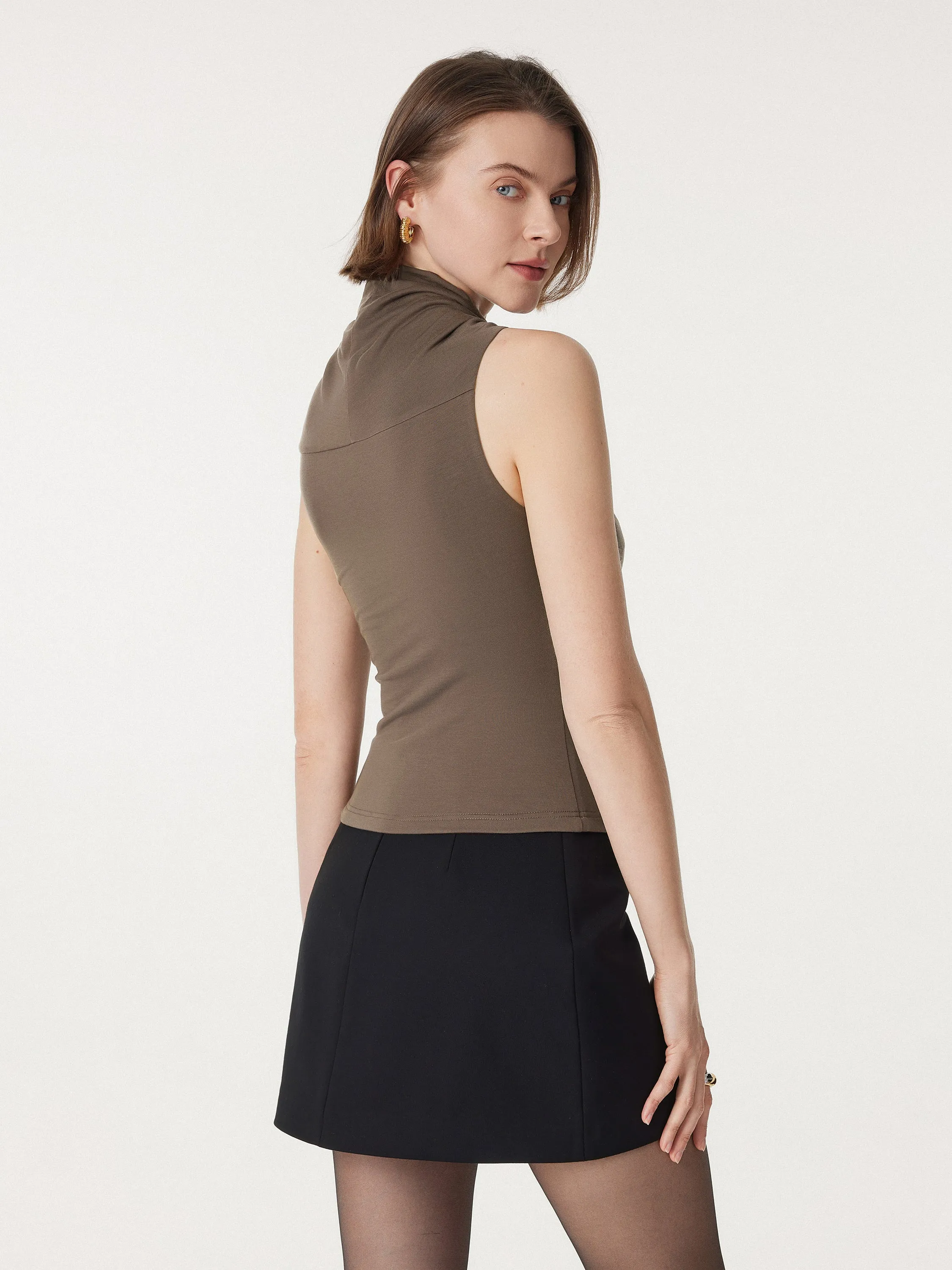 Convertible Non-sheer Off-shoulder Sculpt Tank