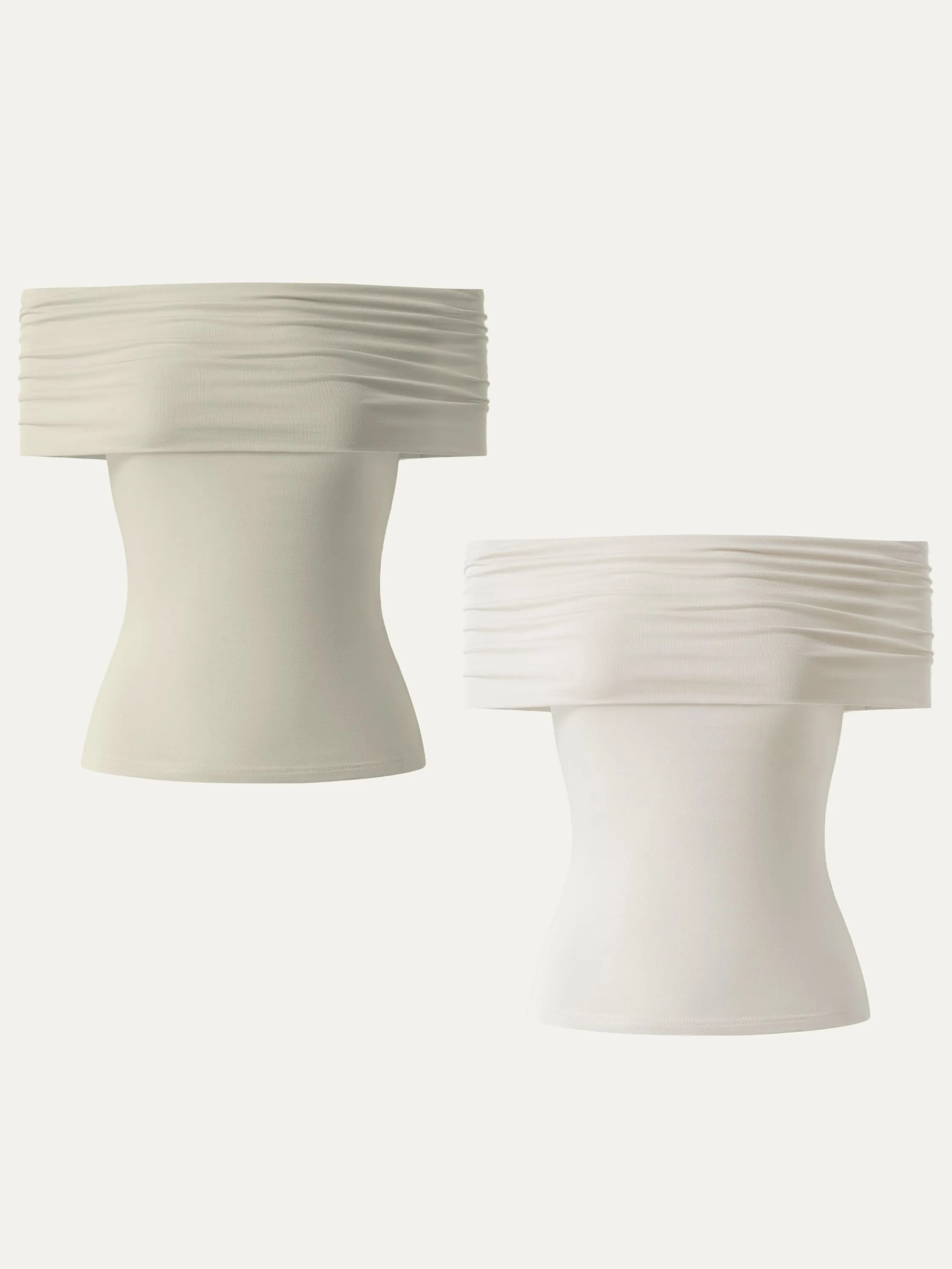 Convertible Non-sheer Off-shoulder Sculpt Tank