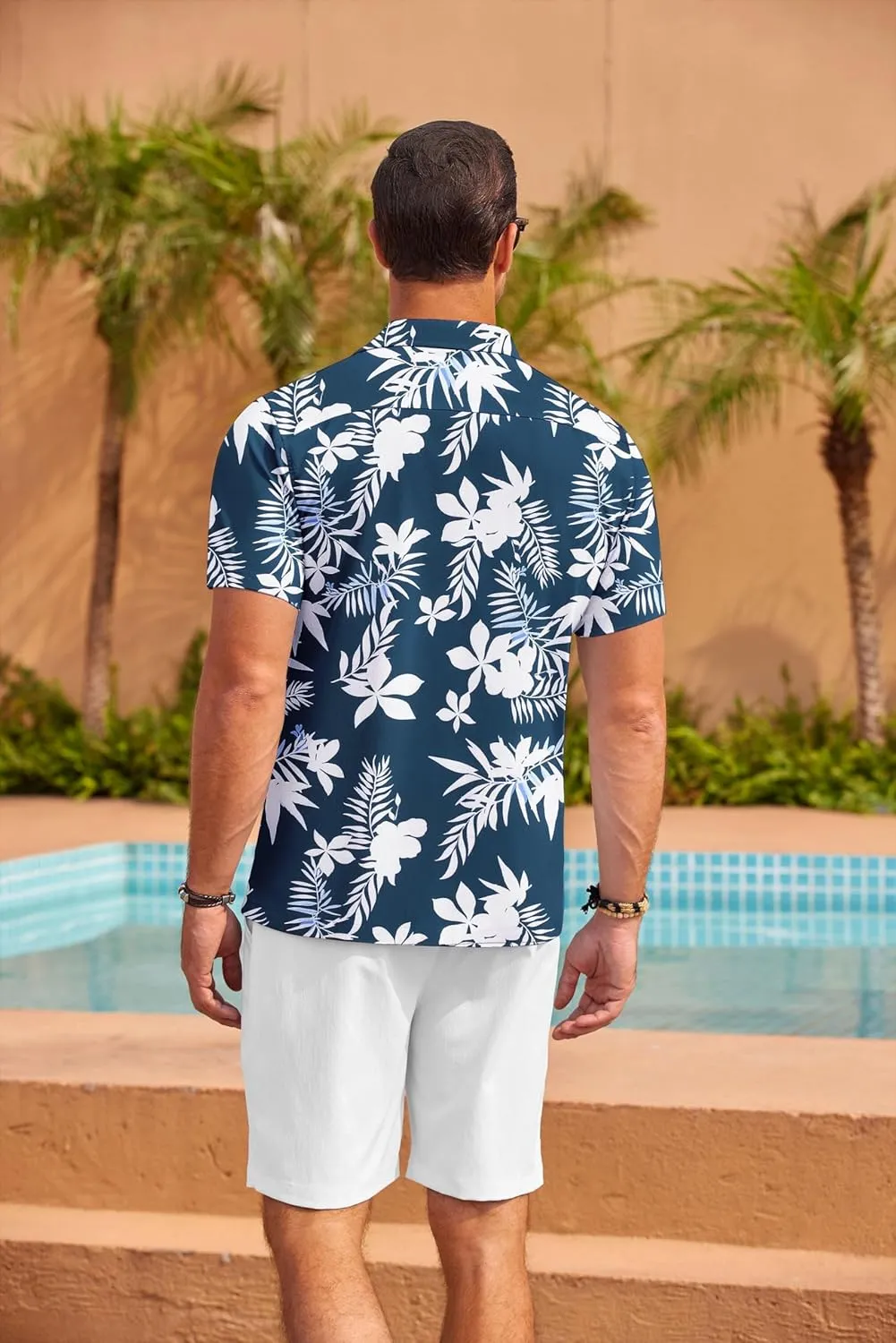 COOFANDY Mens Hawaiian Shirt Short Sleeve Floral Button Down Shirts Tropical Summer Beach Shirts Camp Collar Shirt
