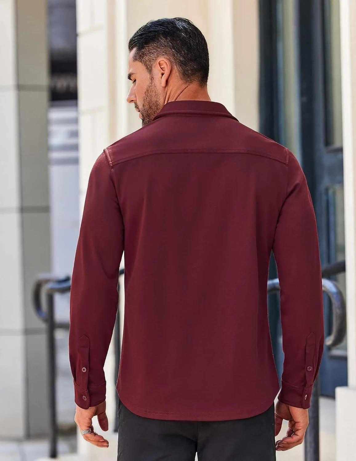 COOFANDY Mens Long Sleeve Wrinkle Free Shirts Casual Button Down Stretch Dress Shirt with Pocket