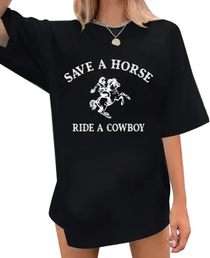 Country Shirts for Women Western Cowgirl Tshirt Oversized Cow Skull Graphic Tees Tops