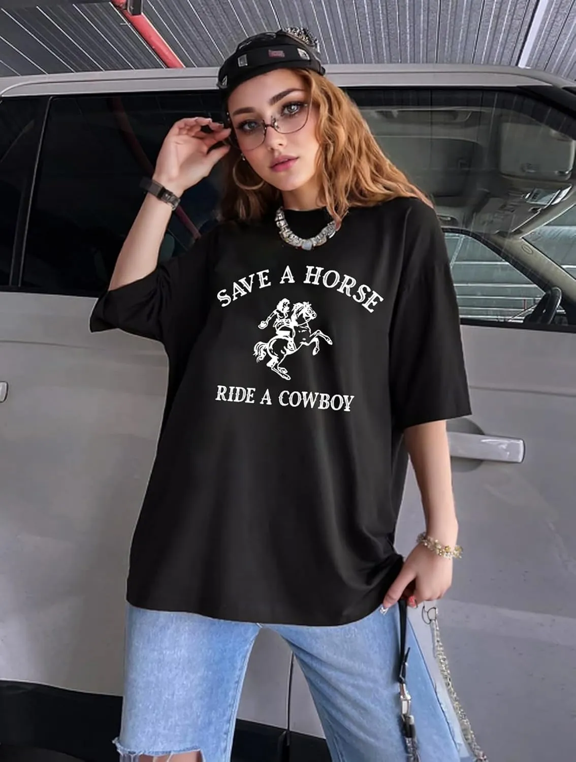 Country Shirts for Women Western Cowgirl Tshirt Oversized Cow Skull Graphic Tees Tops