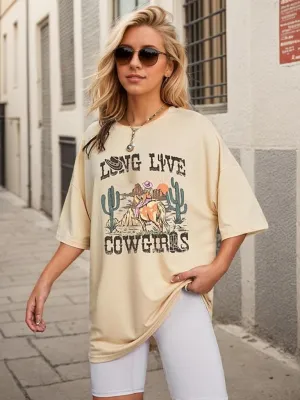 Country Shirts for Women Western Cowgirl Tshirt Oversized Cow Skull Graphic Tees Tops