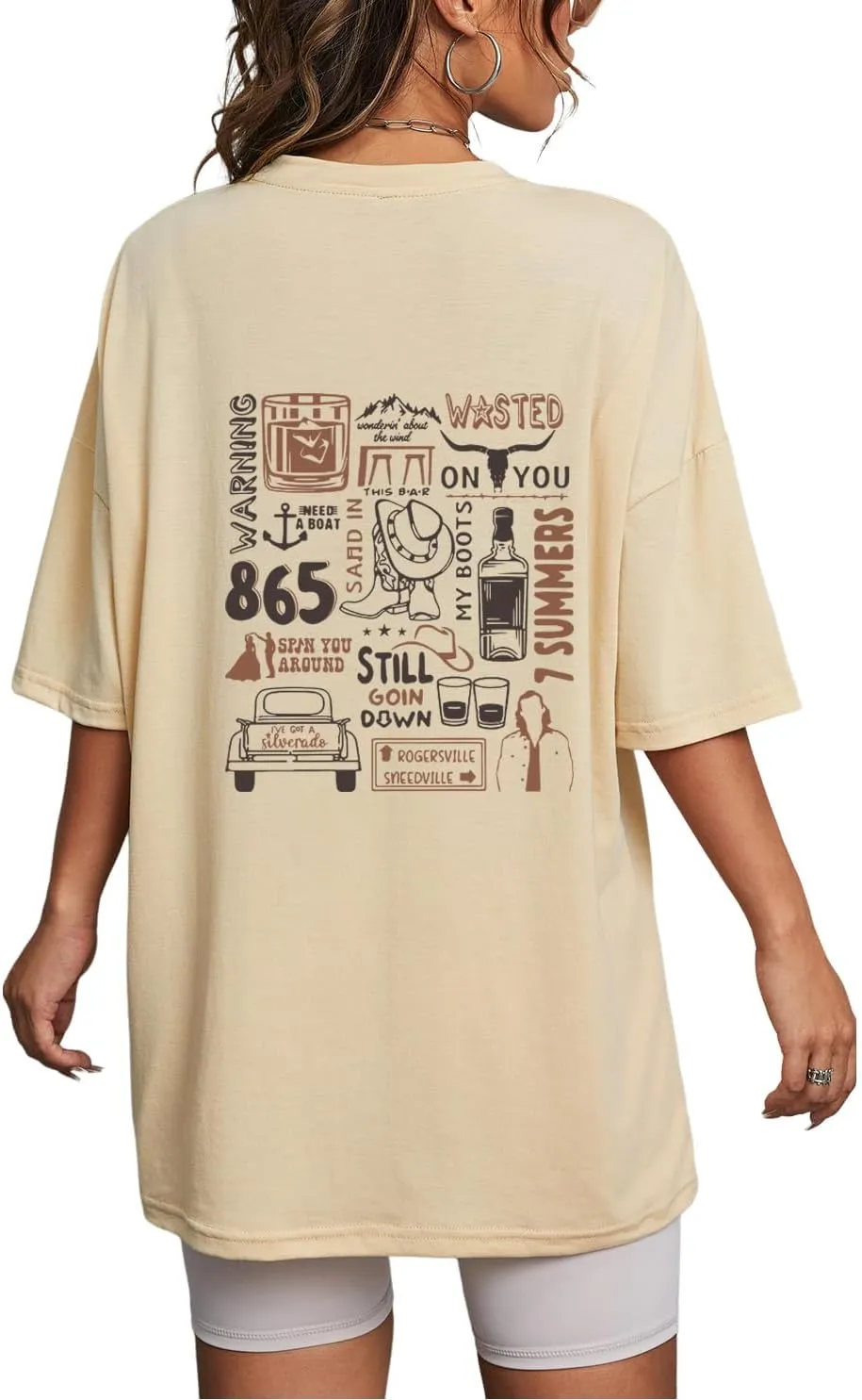 Country Shirts for Women Western Cowgirl Tshirt Oversized Cow Skull Graphic Tees Tops
