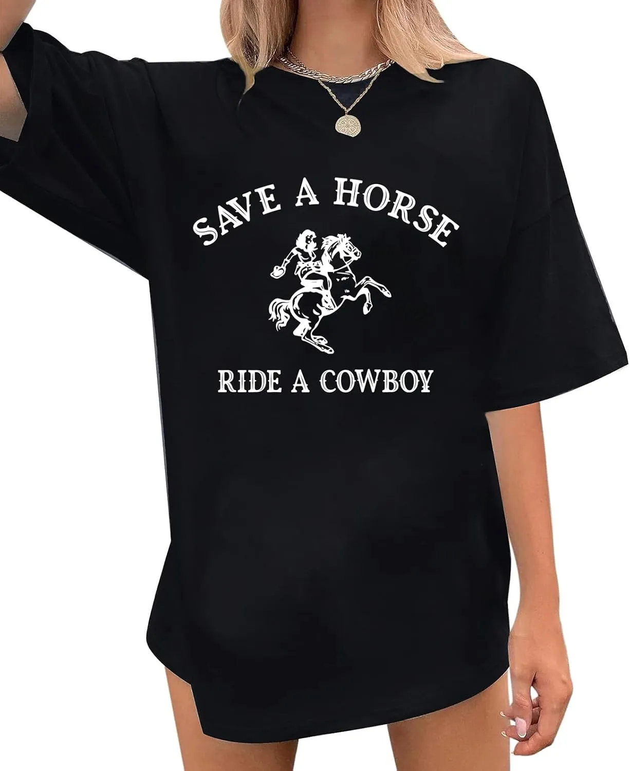 Country Shirts for Women Western Cowgirl Tshirt Oversized Cow Skull Graphic Tees Tops