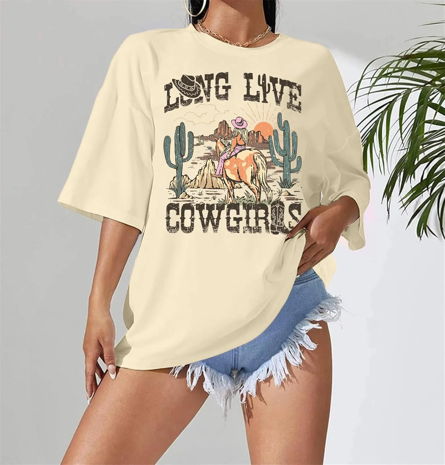 Country Shirts for Women Western Cowgirl Tshirt Oversized Cow Skull Graphic Tees Tops