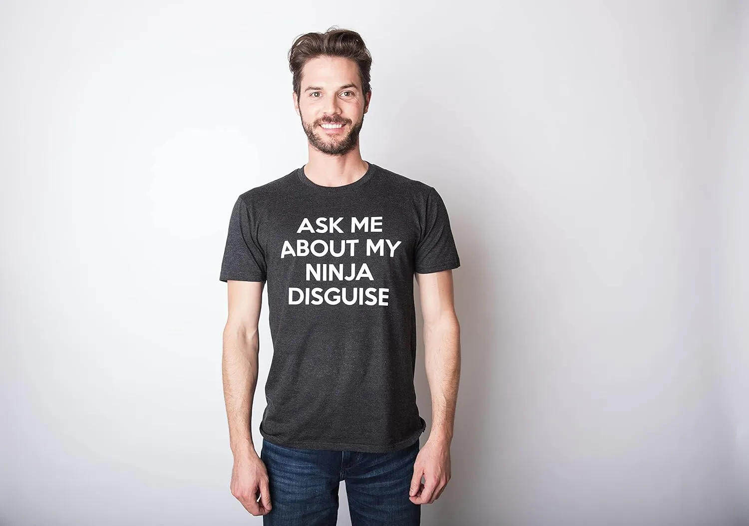 Crazy Dog Mens Ask Me About My Ninja Disguise T Shirt Funny Flip Costume Humor Tee
