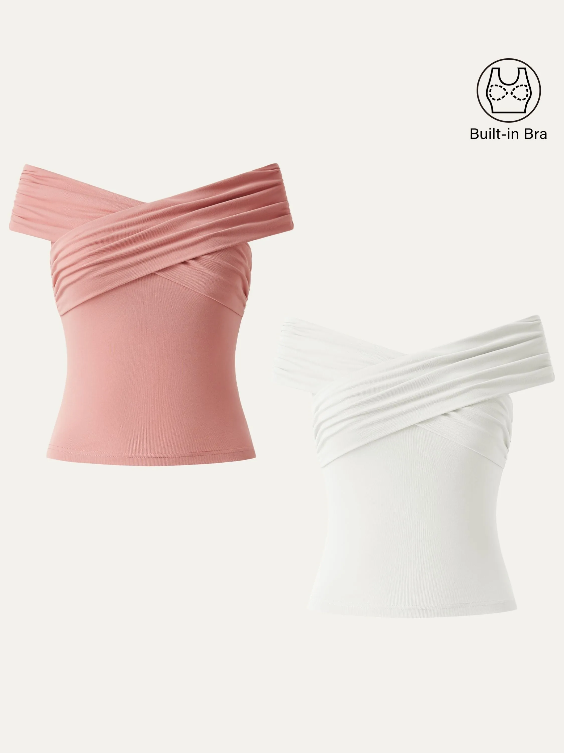 Criss Cross Off Shoulder New Airy Brami Top