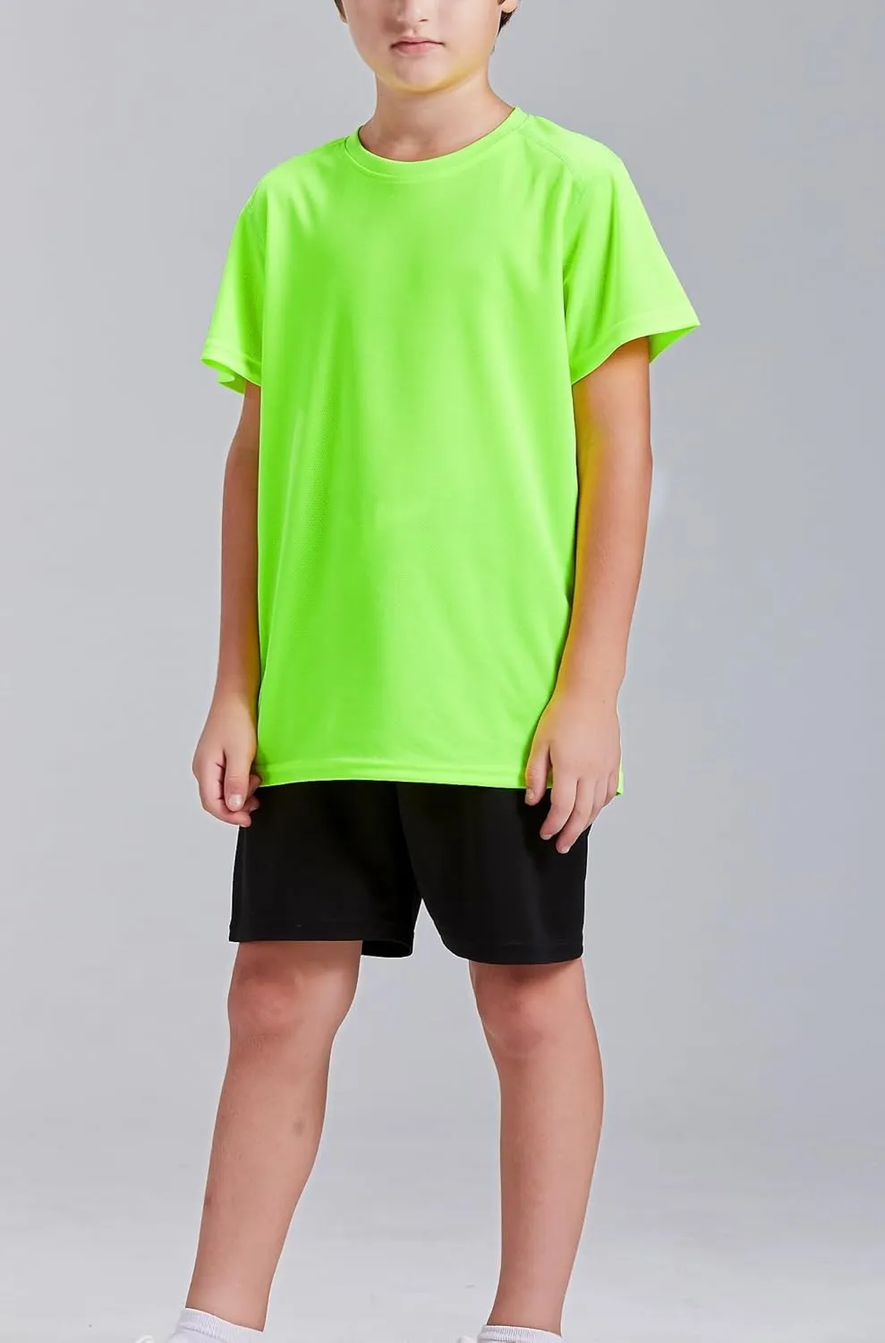 DANI CHINS Boys Athletic Short-Sleeve Shirts Loose Mesh Active Tee-Shirts Sports Jerseys Tops As Clothing, 2 Pack