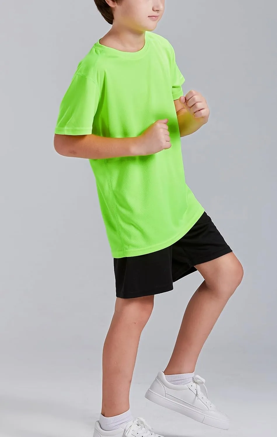 DANI CHINS Boys Athletic Short-Sleeve Shirts Loose Mesh Active Tee-Shirts Sports Jerseys Tops As Clothing, 2 Pack