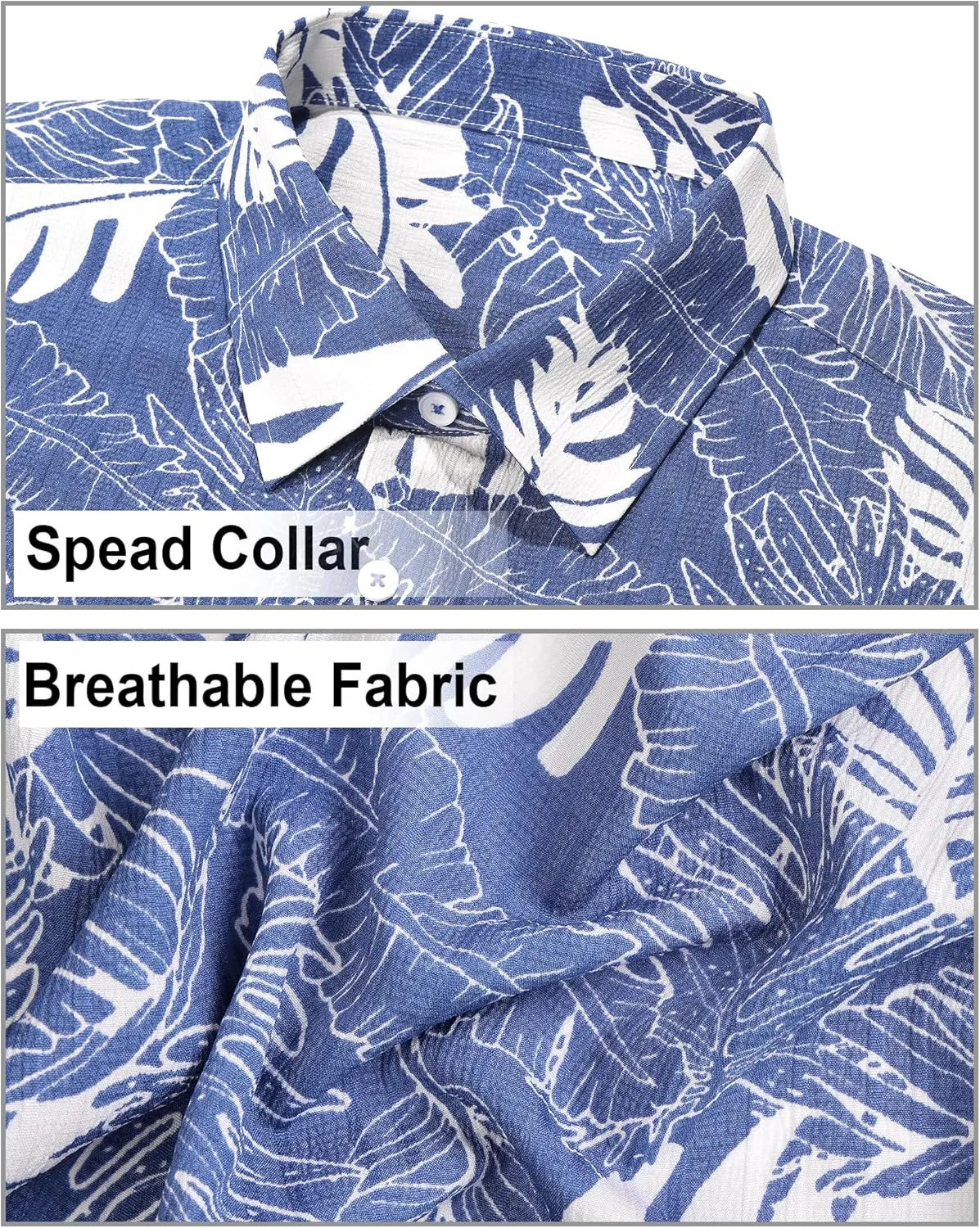 DEMEANOR Hawaiian Shirt for Men Short Sleeve Floral Button Down Shirt Tropical Hawaiian Shirts Casual Linen Shirts Beach