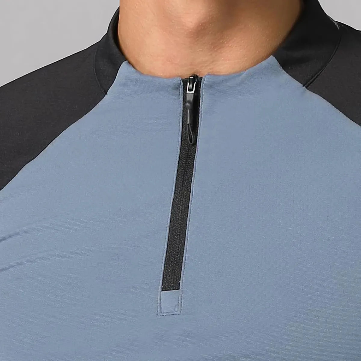 Elastic Workout Gym Muscle Shorts Sleeve Shirts Quick Dry Zipper Cycling T-Shirts for Men T71