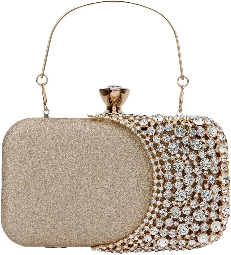 Elegant Rhinestone Evening Bag for Women, Sparkly Clutch Purse for Party Wedding Dinner