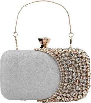 Elegant Rhinestone Evening Bag for Women, Sparkly Clutch Purse for Party Wedding Dinner