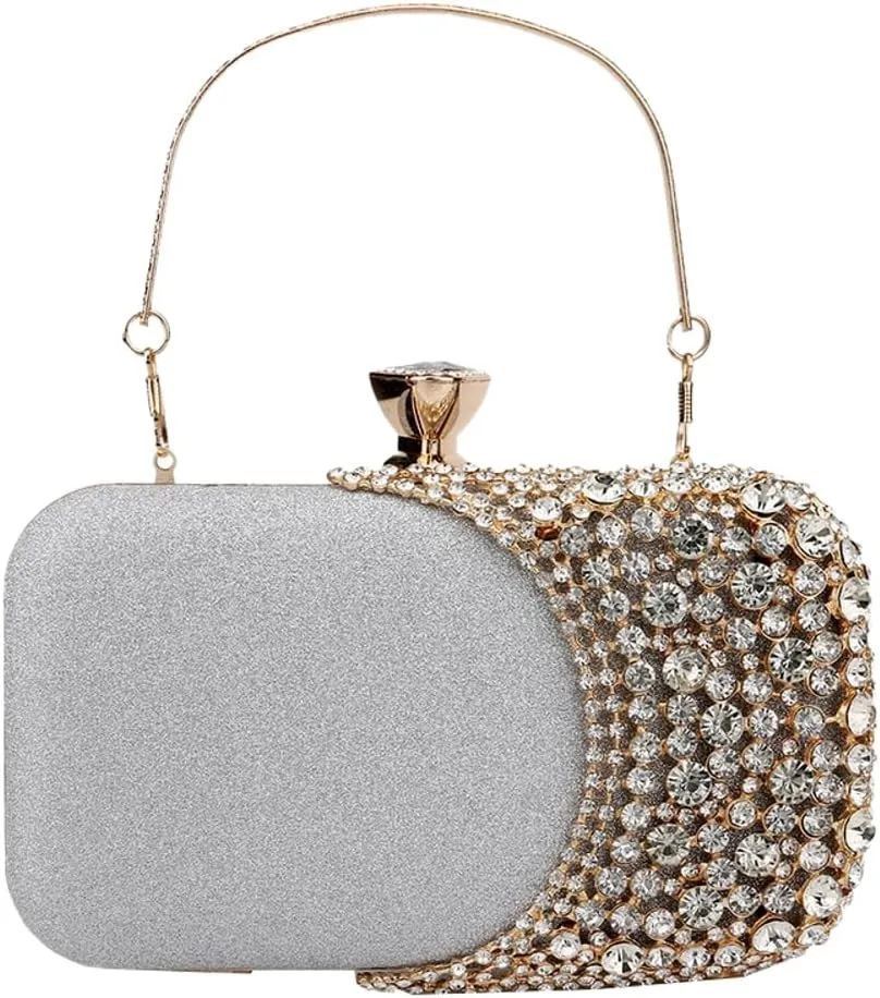 Elegant Rhinestone Evening Bag for Women, Sparkly Clutch Purse for Party Wedding Dinner