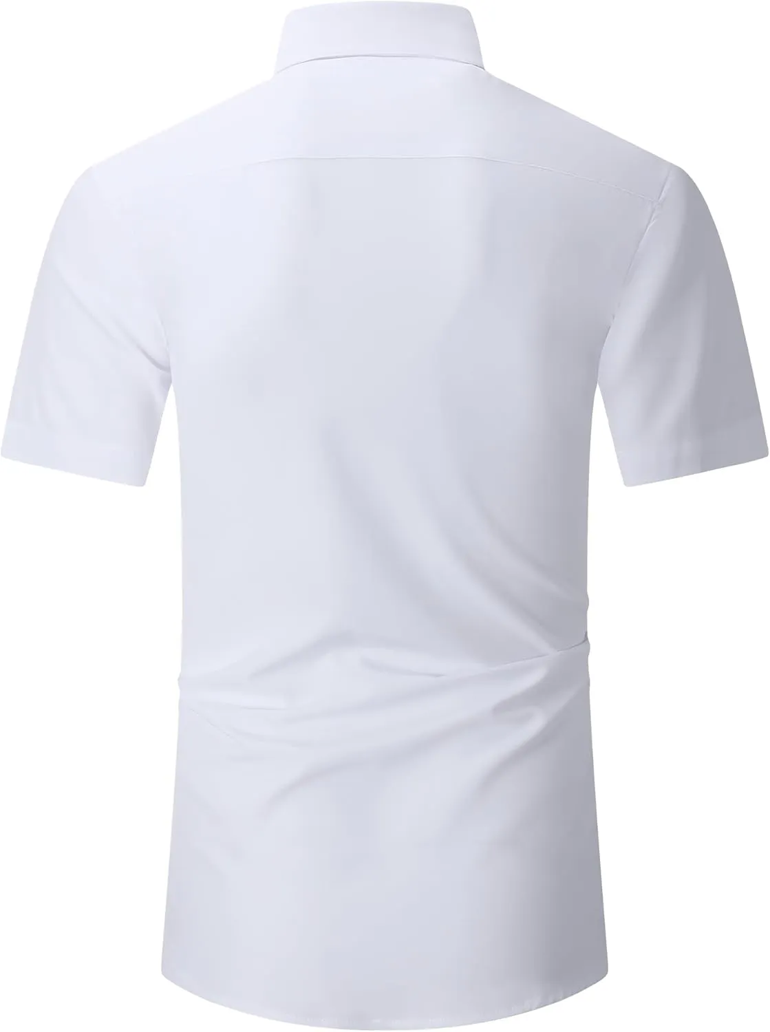 Esabel.C Mens Short Sleeve Dress Shirts 4-Way Stretch Regular Fit Stretch Wrinkle-Free Casual Button Down Shirts