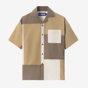 Escargot Patchwork Short Sleeve - Khaki