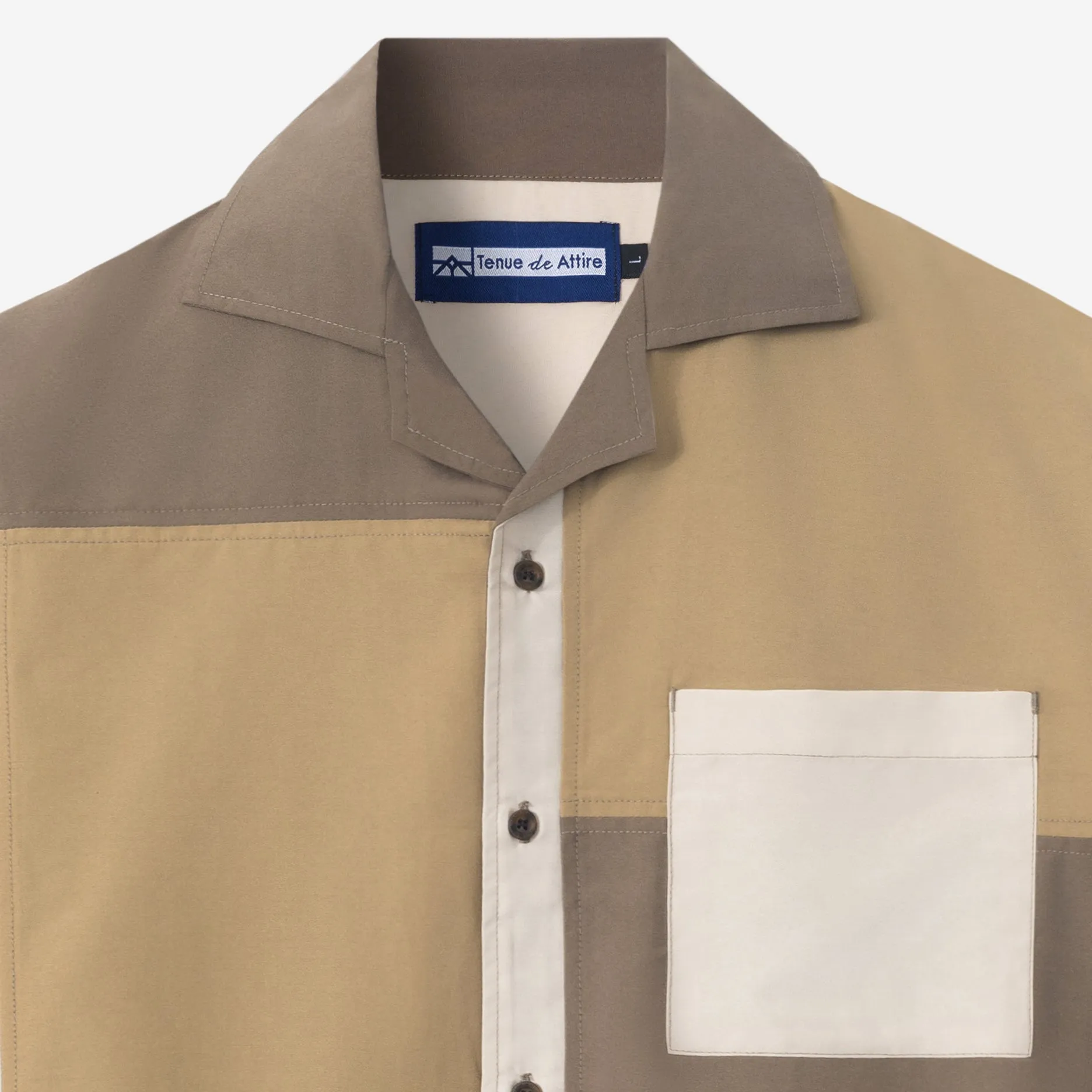 Escargot Patchwork Short Sleeve - Khaki