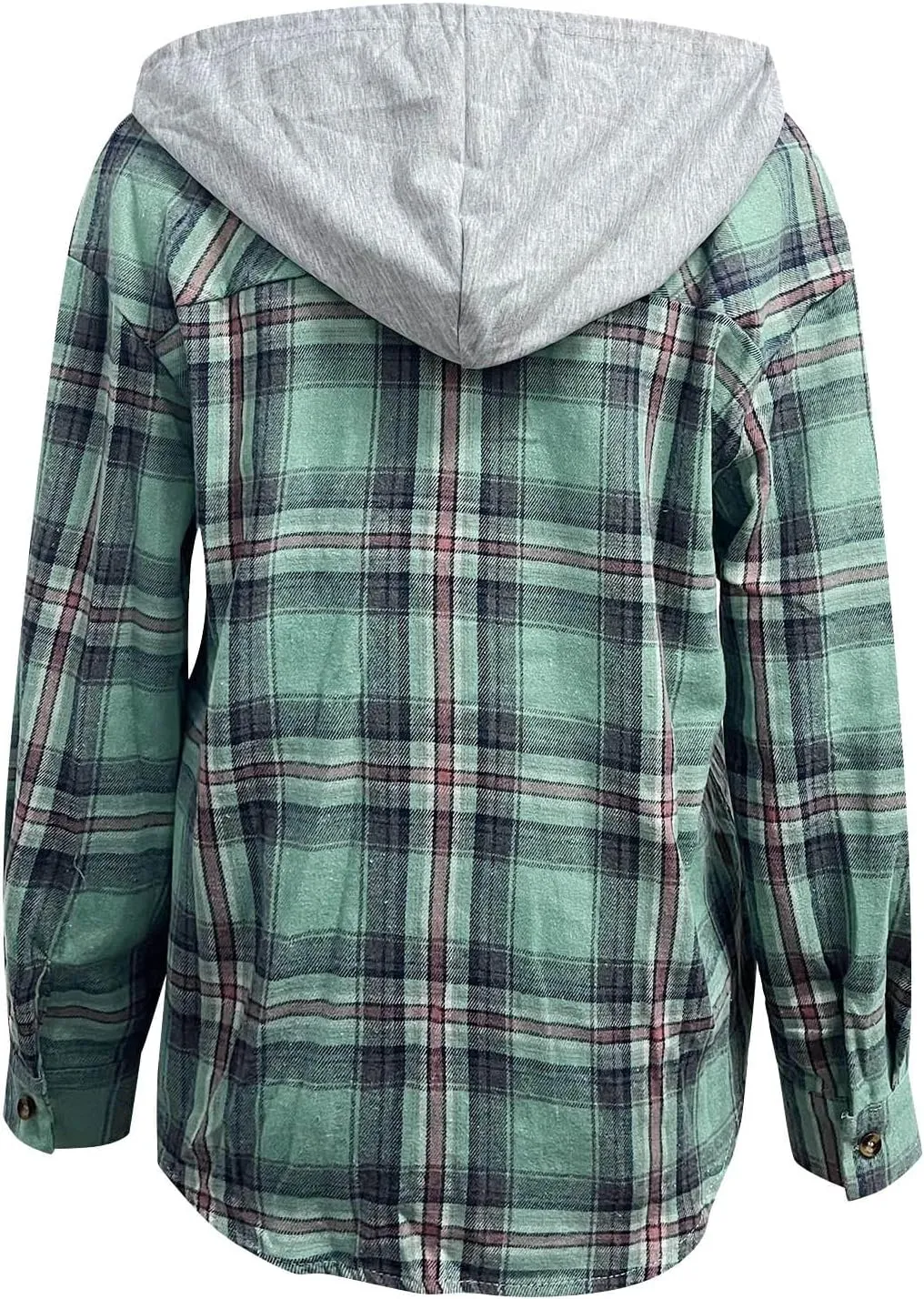 Flannel Hoodies For Women Fall Fashion 2023 Lightweight Shacket Jackets Casual Long Sleeve Button Fown Plaid Shirts