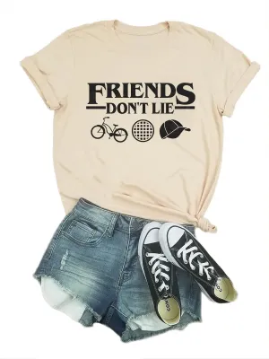 Friends Don't Lie Tshirt Womens Graphic Tees Vintage T-Shirts for Teen Girls