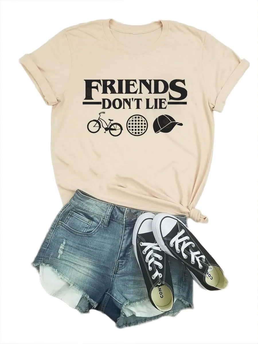 Friends Don't Lie Tshirt Womens Graphic Tees Vintage T-Shirts for Teen Girls