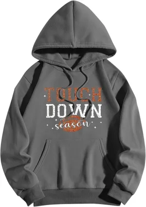 Game Day Overalls,Game Day Football Hoodie Casual Long Sleeve Crew Neck Funny Print Sweatshirts Print Loose Pullover
