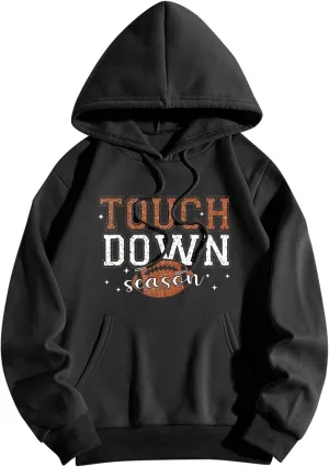 Game Day Overalls,Game Day Football Hoodie Casual Long Sleeve Crew Neck Funny Print Sweatshirts Print Loose Pullover