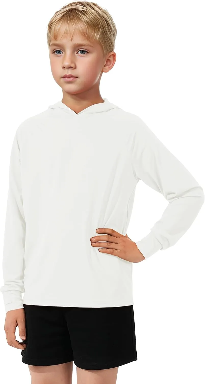 Girls Rash Guard Shirts Boys Long Sleeve Quick Dry Swim Shirts UPF 50  Sun Protection Hoodie for Kids
