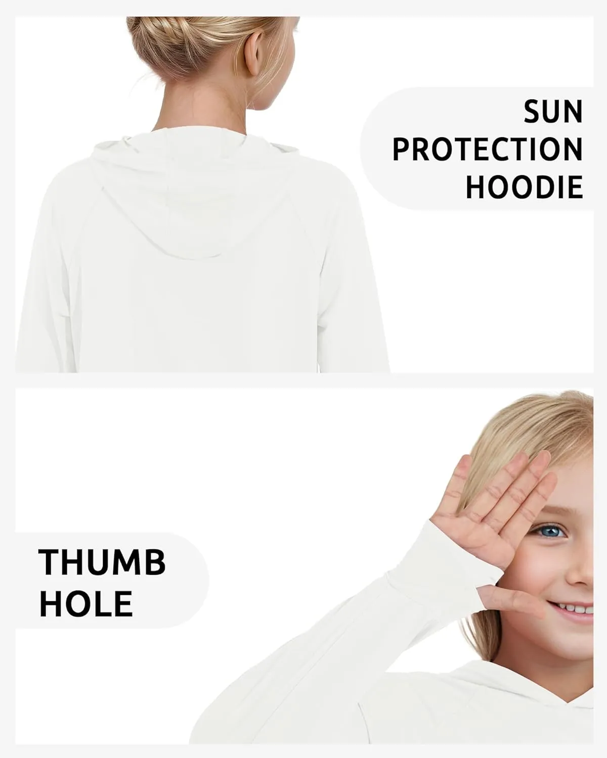 Girls Rash Guard Shirts Boys Long Sleeve Quick Dry Swim Shirts UPF 50  Sun Protection Hoodie for Kids