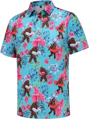 Golf Shirts for Men Short Sleeve Performance Moisture Wicking Dry Fit Funny Golf Polo Shirts for Men