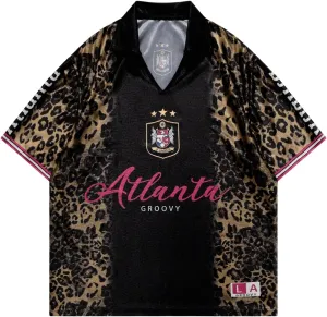 GORGLITTER Men's Leopard Print Collared Shirt Oversized Graphic Tees Cheetah Short Sleeve Jersey Shirts