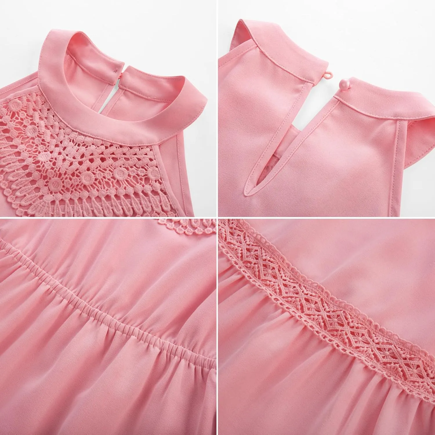 GRACE KARIN Girls Dresses Summer Spring Halter Maxi Dress Kids Ruffle Casual Flower Pleated Sun Dress Size 5-14