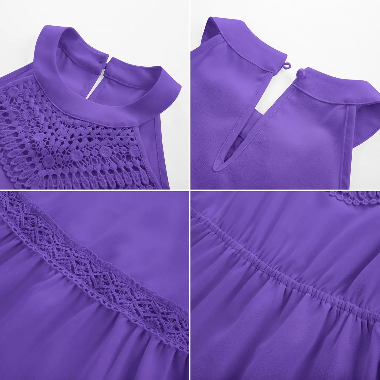 GRACE KARIN Girls Dresses Summer Spring Halter Maxi Dress Kids Ruffle Casual Flower Pleated Sun Dress Size 5-14