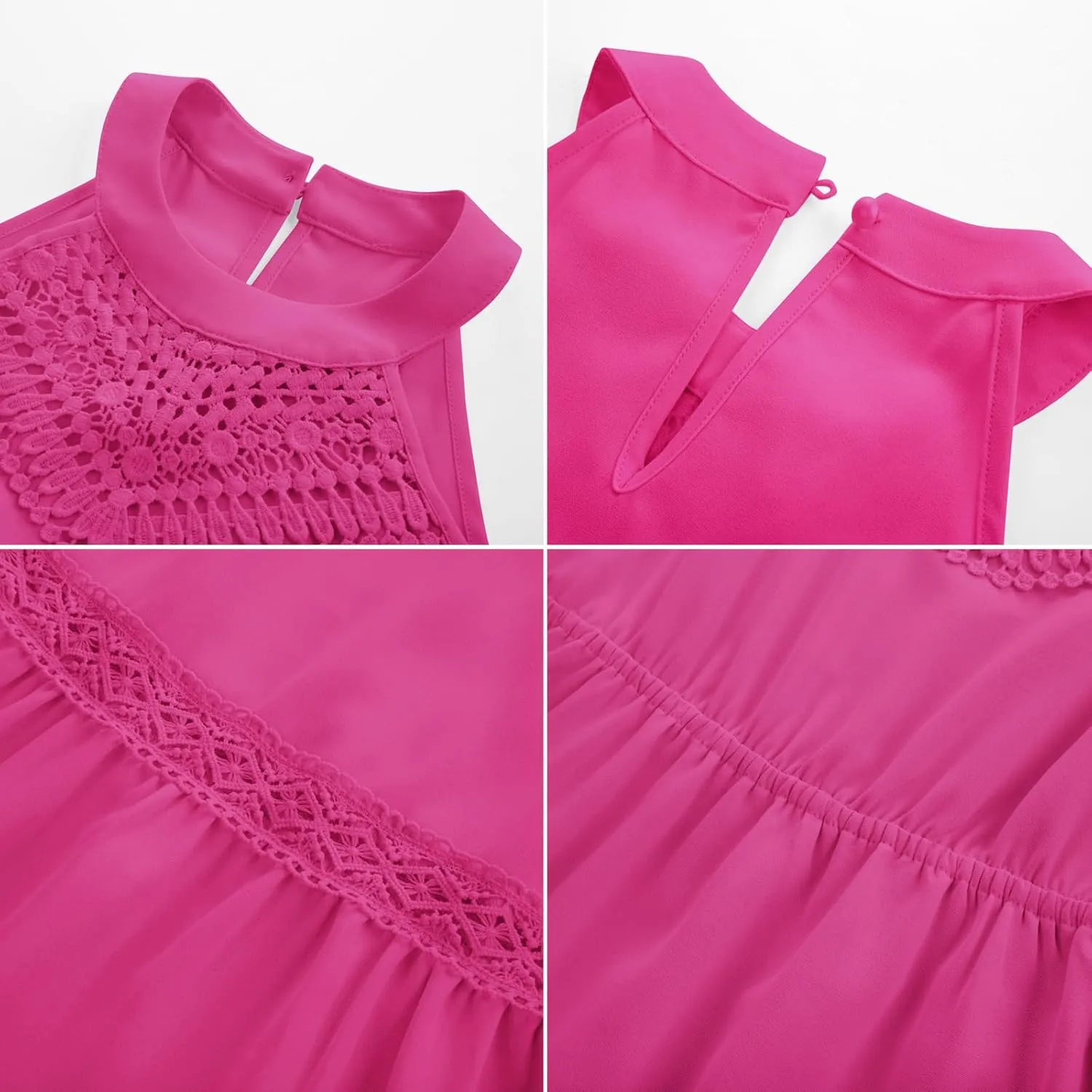 GRACE KARIN Girls Dresses Summer Spring Halter Maxi Dress Kids Ruffle Casual Flower Pleated Sun Dress Size 5-14