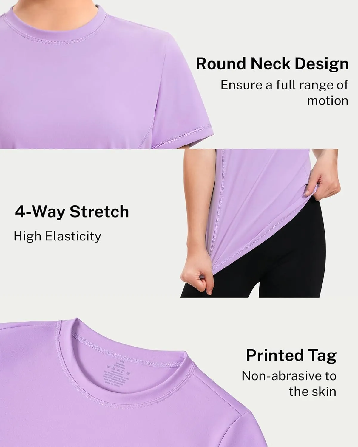 HASMES Girls Athletic Shirts Short Sleeve Active T-Shirts,Basic Tee Tops,Sports Activewear for Kids Teens