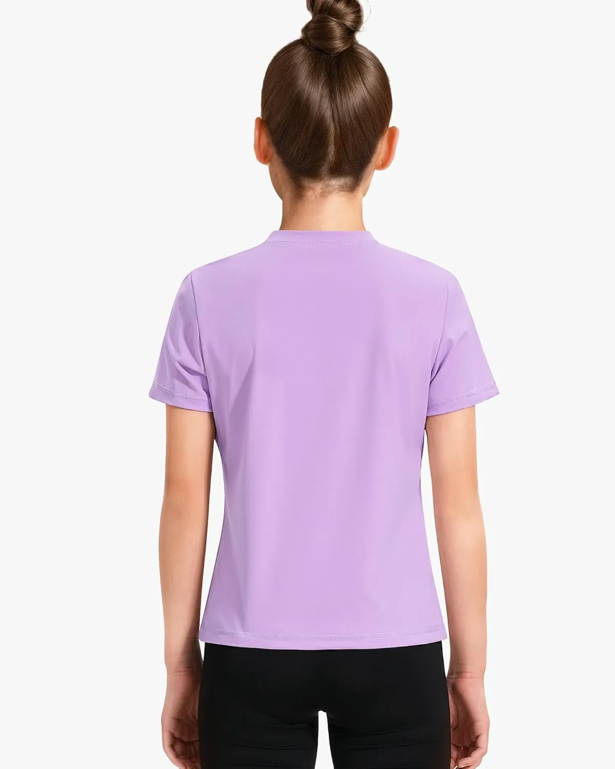 HASMES Girls Athletic Shirts Short Sleeve Active T-Shirts,Basic Tee Tops,Sports Activewear for Kids Teens