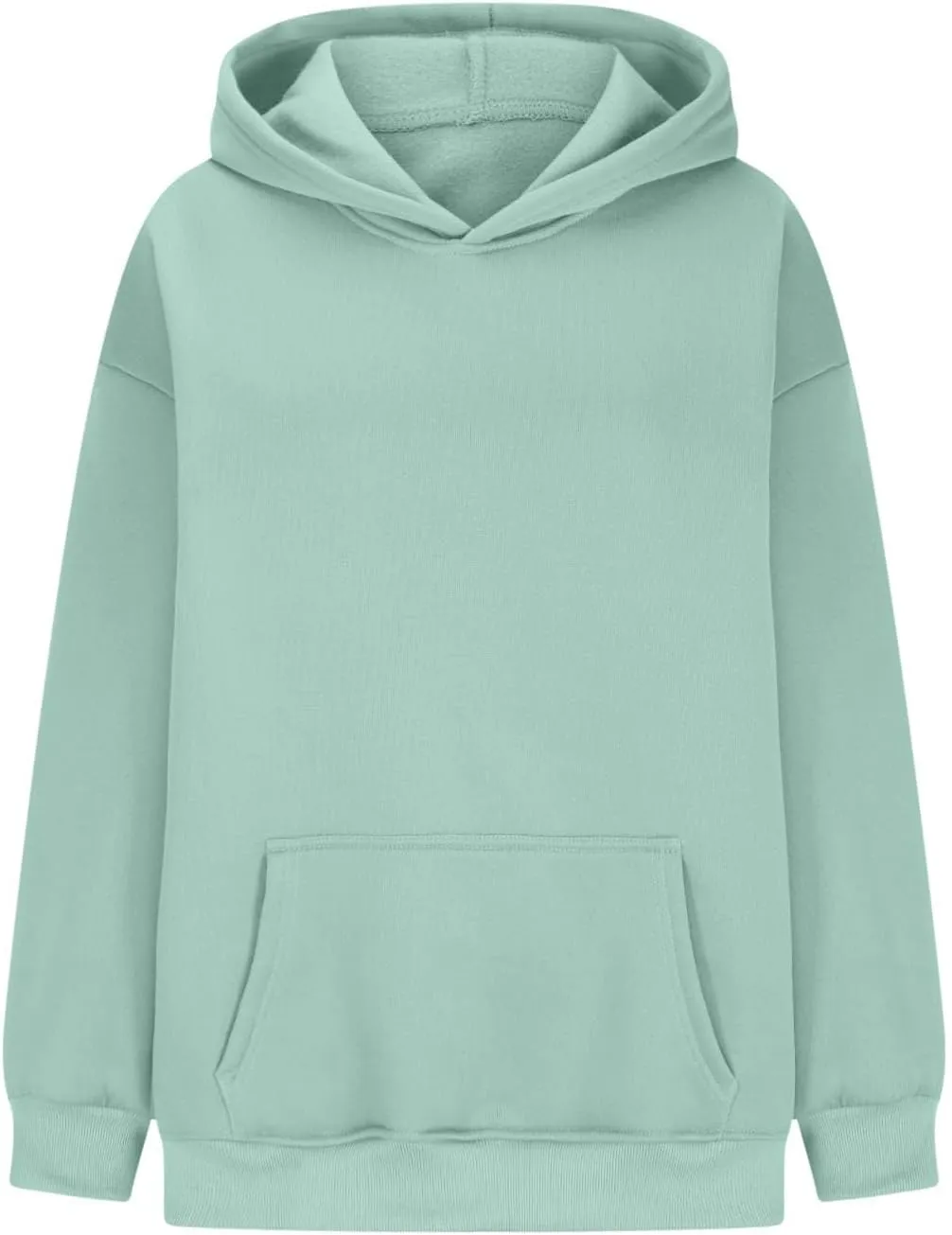 HGps8w Women's Oversized Hoodie Sweatshirts, Basic Solid Long Sleeve Pullover Outerwear Shirts Casual Loose Hooded Top