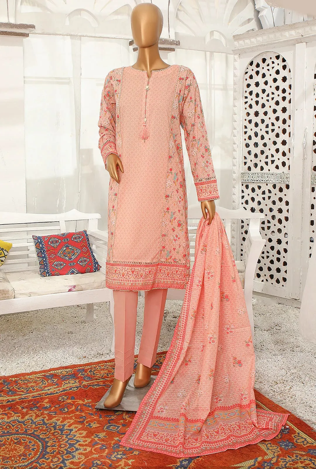 Hz Stitched 3 Piece Printed Lawn Vol-03 Collection'2023-PSC-2361