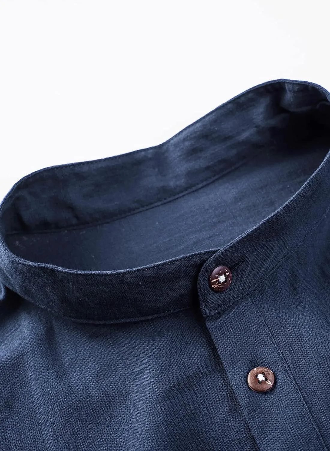 JMIERR Mens Cotton Linen Henley Shirt Casual Button Down Short Sleeve Tropical Shirts Summer Beach T Shirts