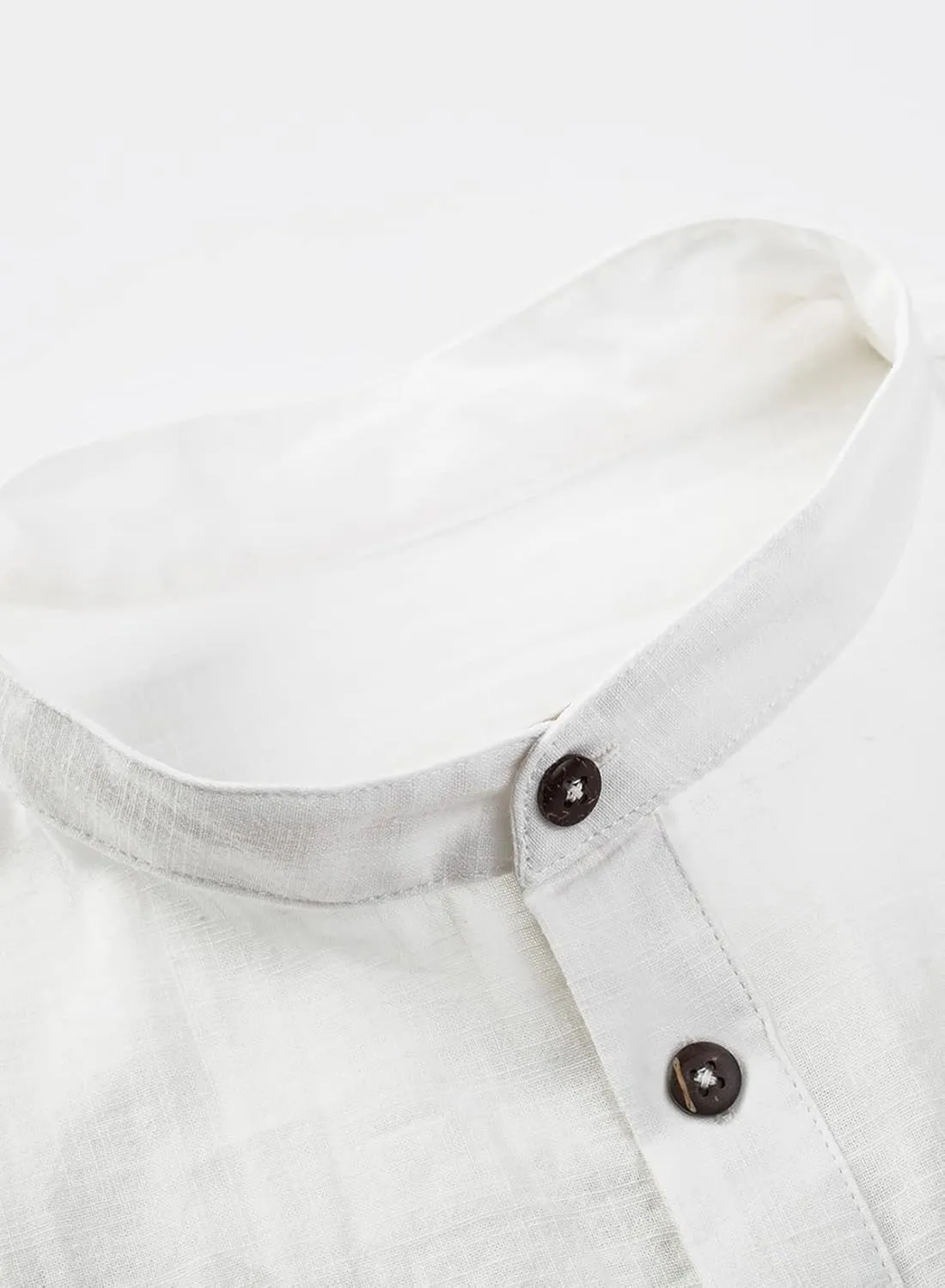 JMIERR Mens Cotton Linen Henley Shirt Casual Button Down Short Sleeve Tropical Shirts Summer Beach T Shirts