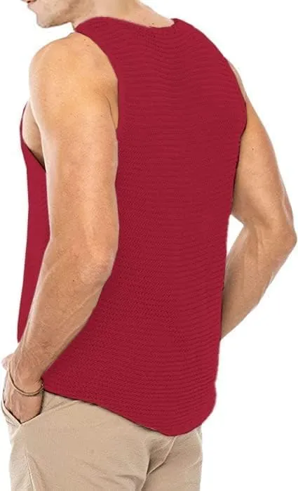 Lanliun See Through Sleeveless Tank Tops for Men Casual Unique Workout Outdoor T Shirts Gym Muscle Shirts