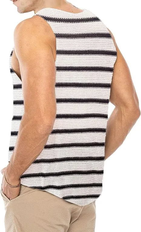 Lanliun See Through Sleeveless Tank Tops for Men Casual Unique Workout Outdoor T Shirts Gym Muscle Shirts