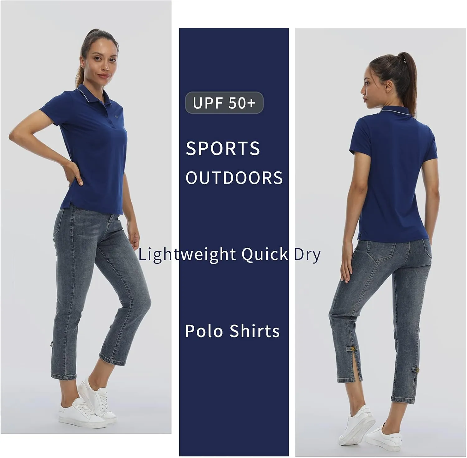 LastFor1 Women's Golf Polo Shirts Short Sleeve Sports Shirts Quick Dry 3-Button Casual Athletic T-Shirt