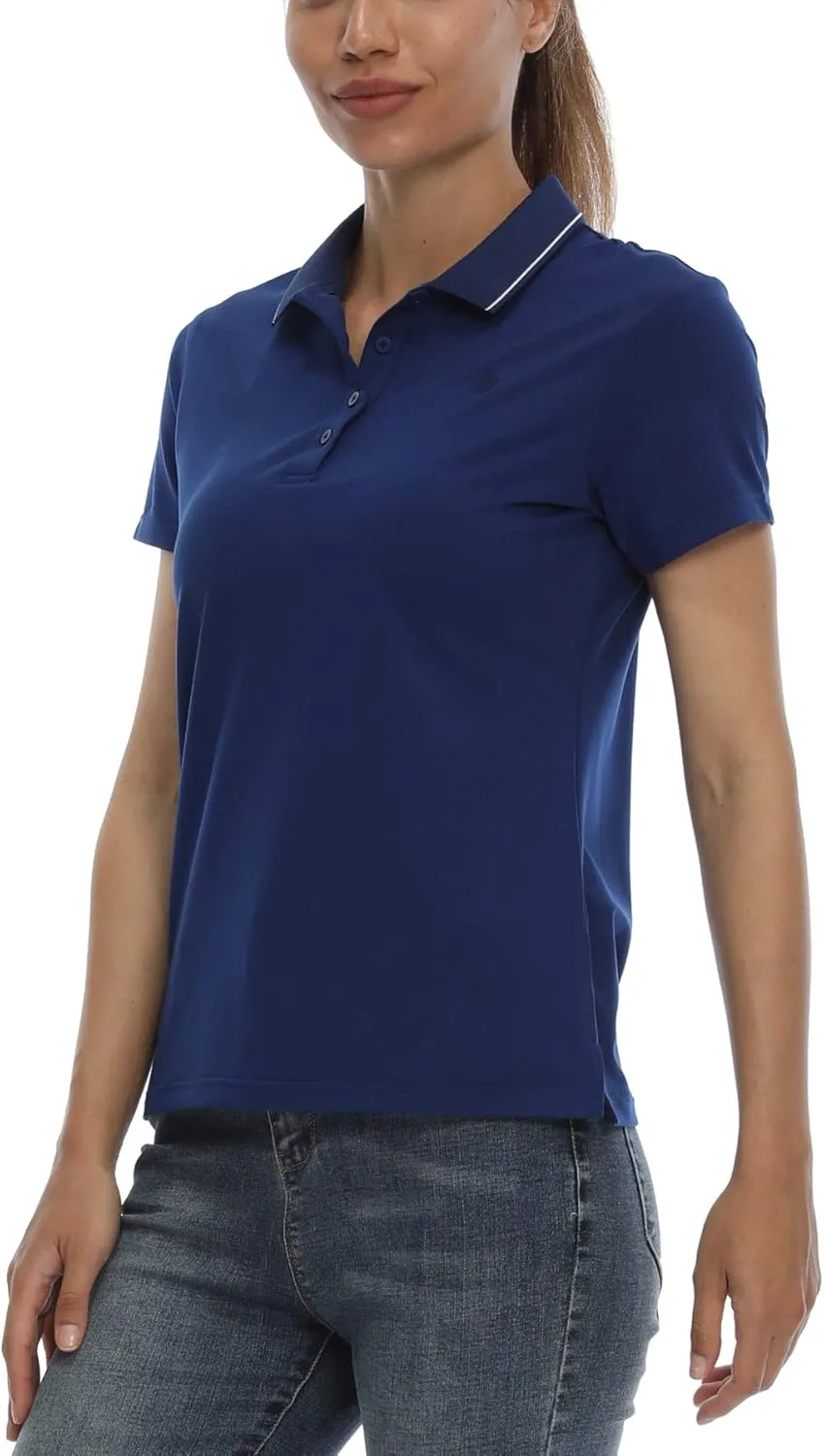 LastFor1 Women's Golf Polo Shirts Short Sleeve Sports Shirts Quick Dry 3-Button Casual Athletic T-Shirt