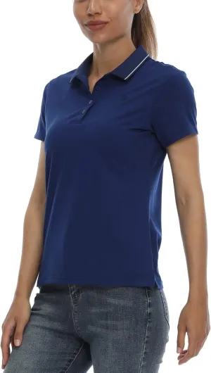 LastFor1 Women's Golf Polo Shirts Short Sleeve Sports Shirts Quick Dry 3-Button Casual Athletic T-Shirt