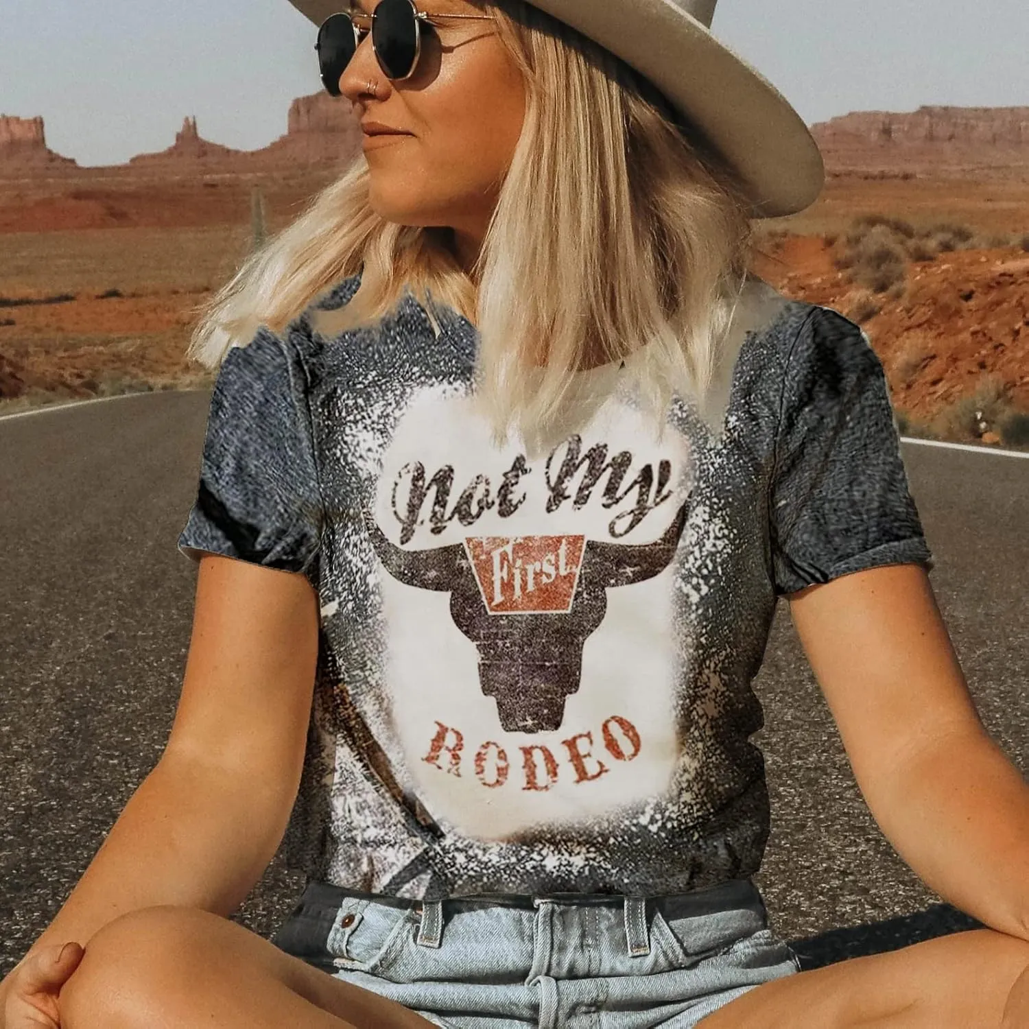 Let 'er Rip Cowboy T-Shirt Tee Women Casual Country Music Short Sleeve Tees Tops