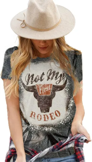 Let 'er Rip Cowboy T-Shirt Tee Women Casual Country Music Short Sleeve Tees Tops