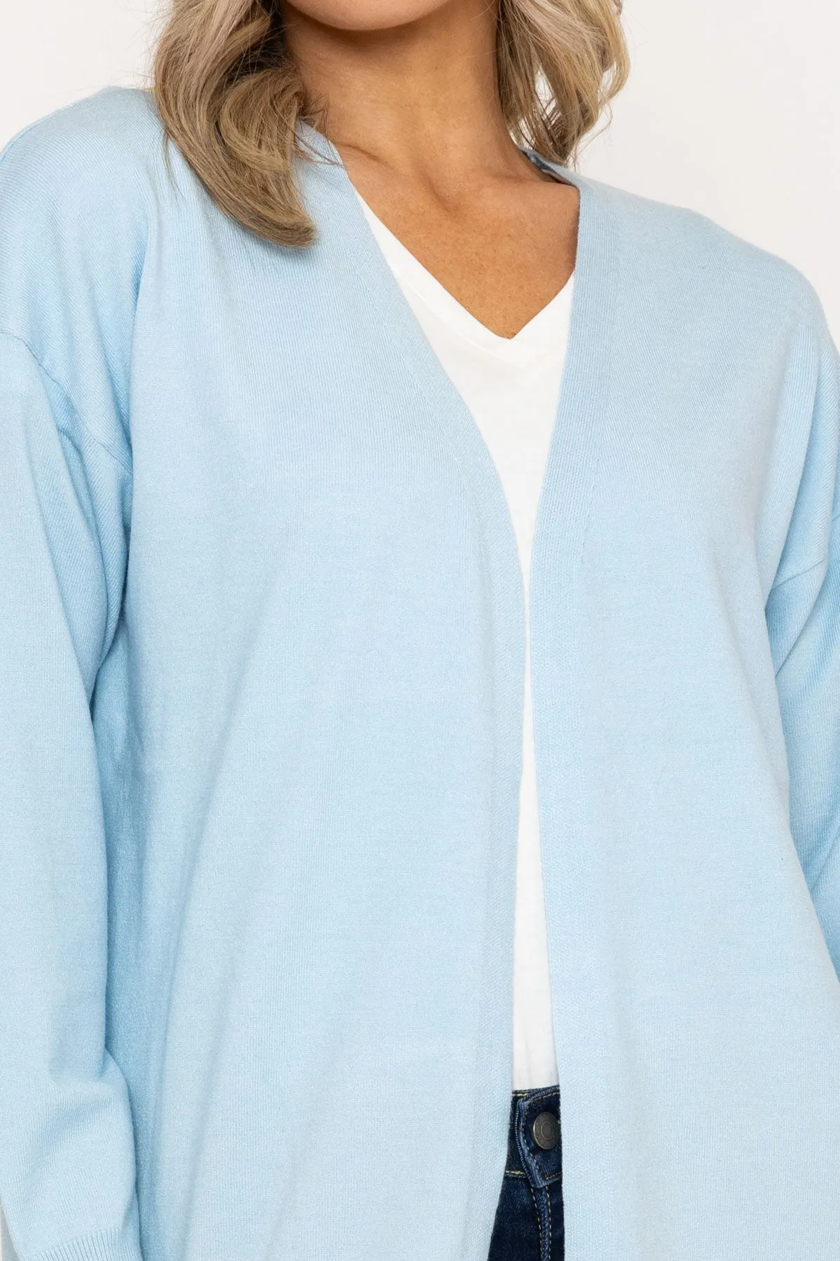 Long Line Cardigan in Light Blue