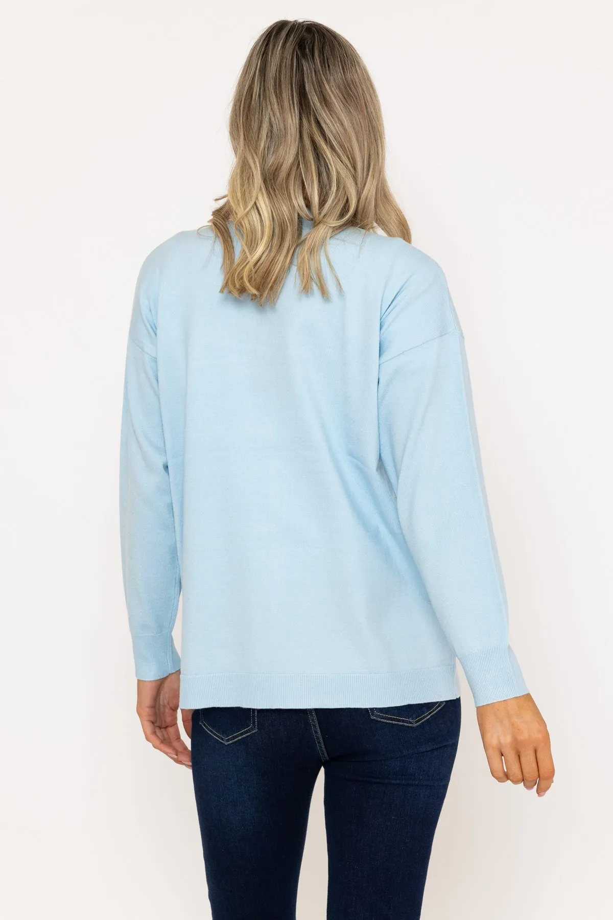 Long Line Cardigan in Light Blue