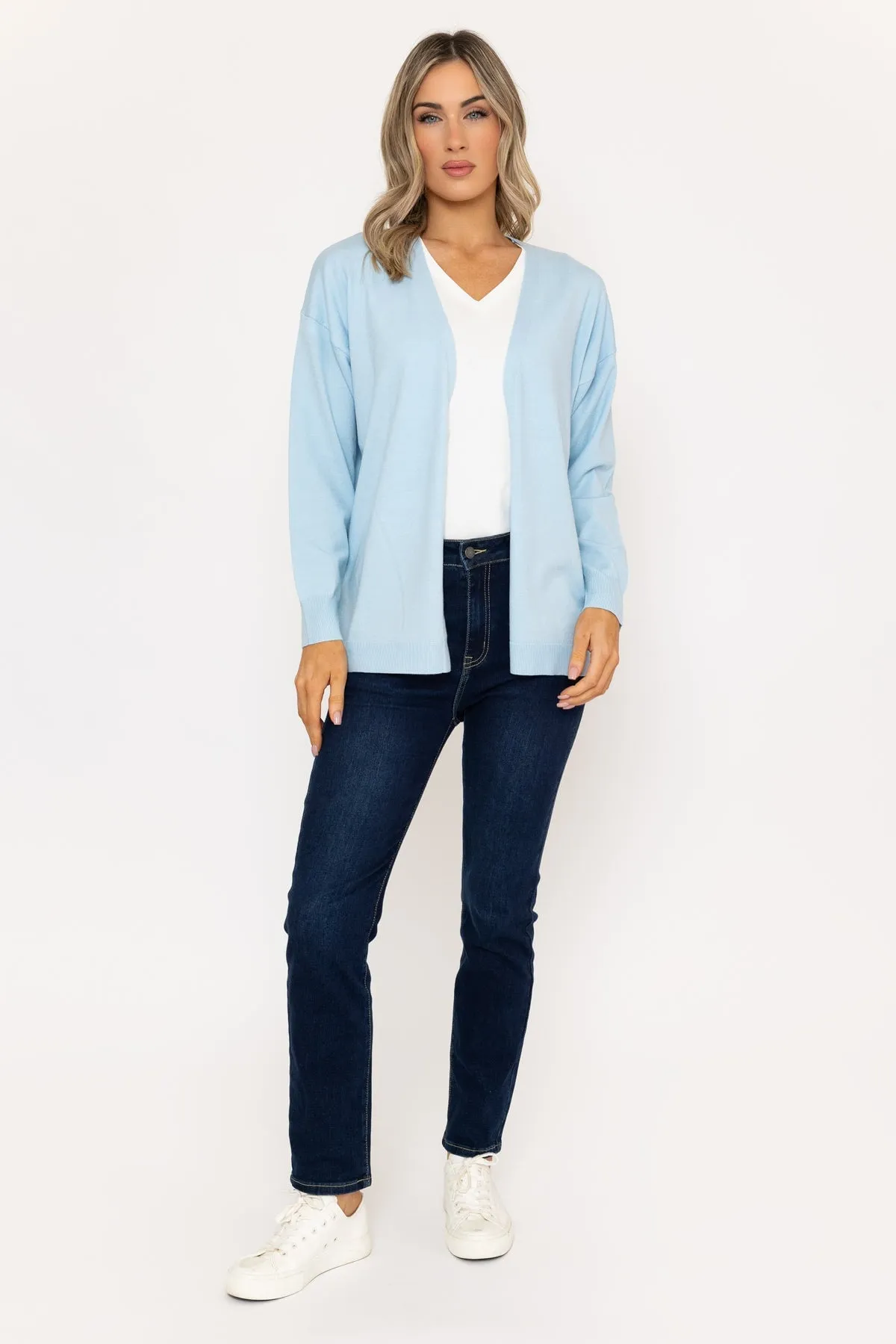 Long Line Cardigan in Light Blue